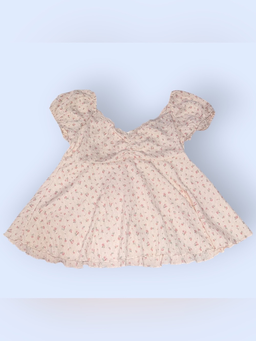 Pink Republic Floral Babydoll Top – Coquette / Cottagecore Cap Sleeve Blouse